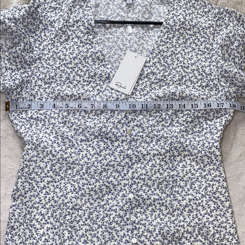 Rails Helena Blue Garden Floral Button Front Mini Dress Size S - Picture 5 of 13